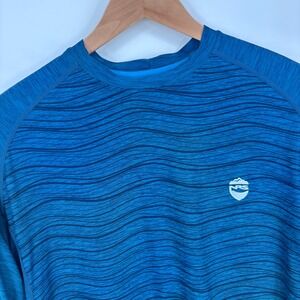 NRS Silkweight Long Sleeve Shirt Men XL Blue Wave Print Performance UPF Paddling